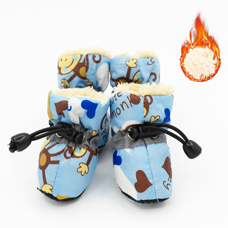 Colorful Printed Dog Shoes with Non-Slip Soles