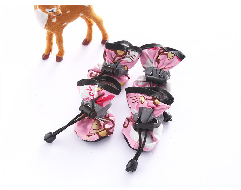 Colorful Printed Dog Shoes with Non-Slip Soles