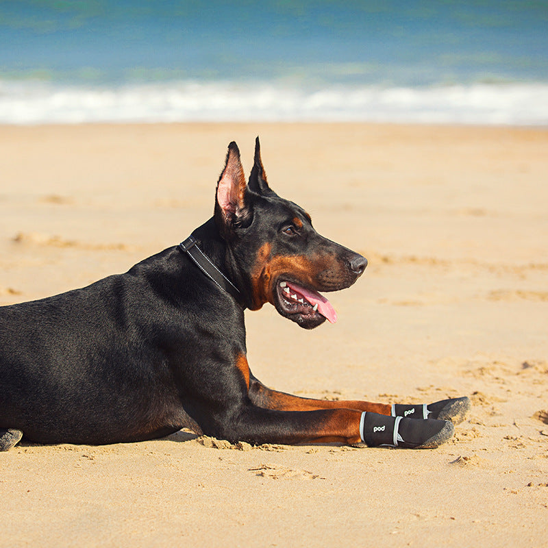 "Pet Upstream Shoes for dogs - waterproof and durable outdoor paw protection"
"Close-up of Pet Upstream Shoes for dogs in hiking environment"
"Dog wearing Pet Upstream Shoes on a trail"
"Stylish and comfortable Pet Upstream Shoes for your pet's paws"