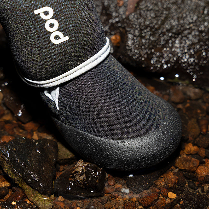 "Pet Upstream Shoes for dogs - waterproof and durable outdoor paw protection"
"Close-up of Pet Upstream Shoes for dogs in hiking environment"
"Dog wearing Pet Upstream Shoes on a trail"
"Stylish and comfortable Pet Upstream Shoes for your pet's paws"