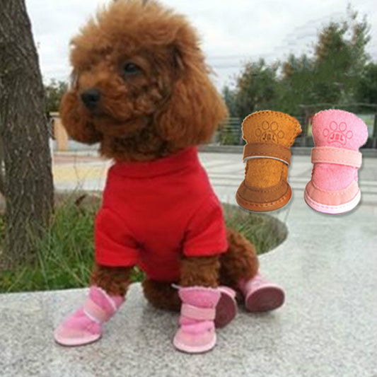 "Keep your dog’s paws warm and dry in the snow with cozy teddy boots"
"Waterproof dog boots with soft teddy lining for cold weather protection"
"Non-slip dog snow boots for icy surfaces"
"Winter boots for dogs to keep paws cozy and protected"
"Stylish snow boots for dogs in cold weather"