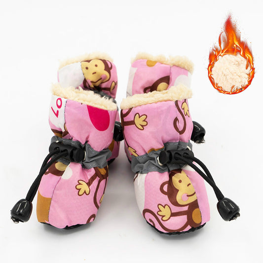 Colorful Printed Dog Shoes with Non-Slip Soles