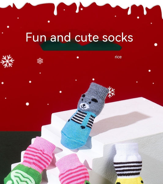 Non-slip pet socks
High-quality pet socks
Teddy dog socks
Corgi socks
Cat socks with non-slip sole
Cartoon animal print pet socks
Non-slip socks for pets
Pet paw protection socks
Cute pet socks
4-pack pet socks for dogs and cats